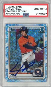 Jeremy Pena Signed 2020 Bowman Chrome BCP-61 MOJO REFRACTOR PSA 1st Bowman Card - Picture 1 of 1