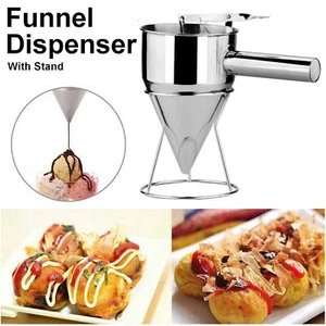Pancake Funnel Dispenser Stainless Steel Donut Cupcake Waffle Batter Baking Tool - Picture 1 of 11