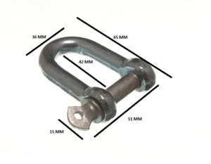 D Shackle U Lock And Pin Wire Rope Fastener 10mm 7/16 BZP Pack Size 4 - Bild 1 von 1