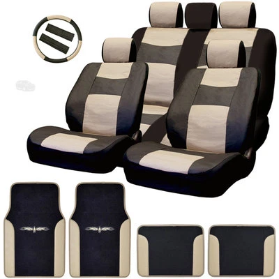 For Jeep New Semi Custom Syn Leather Seat Covers Split Seat Vinyl Mats BT Set - Image 1 of 4