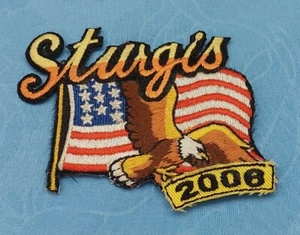 RARO PARCHE DE BANDERA DE EE. UU. STURGIS 2006 UPWING SCREAMIN ÁGUILA TOTALMENTE NUEVO STOCK ANTIGUO - Imagen 1 de 3