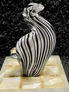 Pier 1 Glass Zebra Statue New With Tags - Picture 1 of 5