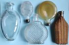 Flachmann Schnapsflasche Taschenflasche 5 verschiedene  antik Glas Sammlung