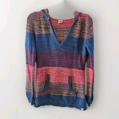 Suéter con Capucha ROXY Para Mujer Talla M Yuma Azul Rosa Multi Tejido Pullover ARJSW03152 Foto 1 de 4