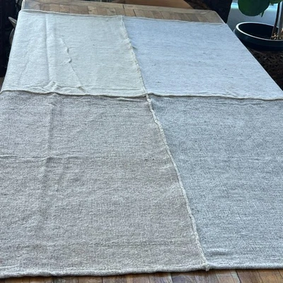 Cobertor Creative Co-Op tecido lã patchwork borlas cinza natural 52" x 66" - Imagem 1 de 4