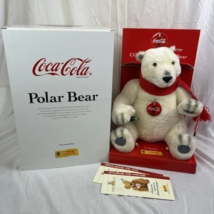 Steiff 1999 COCA COLA Polar Bear Mohair Germany 3068 of 10,000 RARE! NEW IN BOX! - Picture 1 of 15