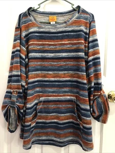 womens Ruby Rd. size 2X roll tab sleeve knit top - Picture 1 of 9