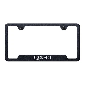 Au-TOMOTIVE GOLD Textured Black Laser Etched Cutout Bottom License Plate Frame - Bild 1 von 2