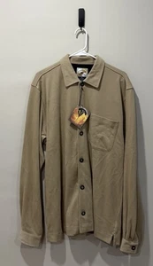 NEW Cutter & Buck Micro Suede City Golf Button Shirt Tan Men’s Medium - Picture 1 of 4