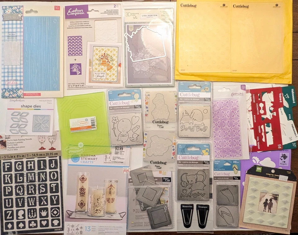 Lot Papercraft EMBOSSING FOLDERS Cutting Dies Stencils Disney Cuttlebug - Image 1 of 4