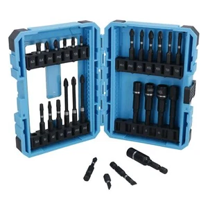Impact Screwdriver And Nut Driver Bits Phillips Pozi Slotted 26pc Shallow + Deep - Picture 1 of 6