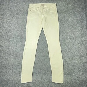 Mother Jeans Women 26 Tan Cream Corduroy The Looker Skinny Cords Pants USA 28x31 - Picture 1 of 15