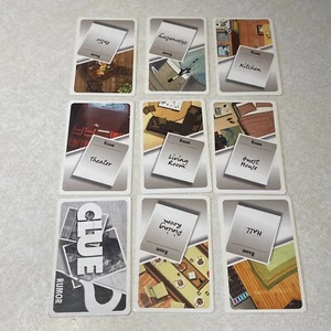 Pista: Descubre los secretos (2008): Juego completo de repuesto de 9 cartas de habitación - Imagen 1 de 1