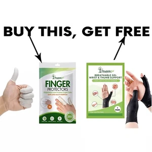 Thumb Splint Brace & 250 Latex Finger Cots - Support for Arthritis Carpal Tunnel - Picture 1 of 12