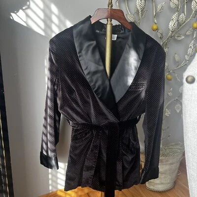 De Colección Neiman Marcus Hombre’s/Mujer’s Negro y Rojo Punto Terciopelo Fumar M/L Foto 1 de 4