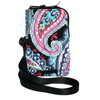 VERA BRADLEY RFID Cell Phone Crossbody in Haymarket Paisley Pink Blue 26972-R88 - Image 1 of 4