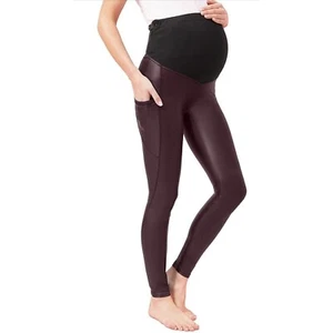 Tagoo Maternity Leggings Over The Belly Pregnancy Pants with Pockets Maternity W - Picture 1 of 10