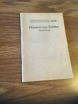 Little Blue Book No. 668 Humorous Fables, Mark Twain 1920s Foto 1 de 4
