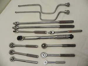 Mechanics 13 Piece Speeder Bar, Breaker Bar, Ratchet, Torque Wrench Lot - Picture 1 of 22