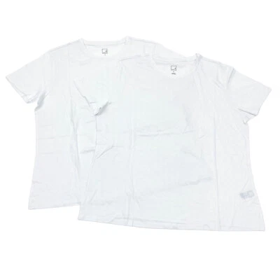 Camiseta Meraki Mujer Talla XL Cuello Redondo Manga Corta Blanca (Paquete de 2) Foto 1 de 4