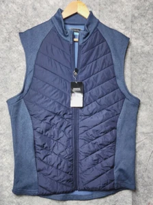 NWT PGA TOUR Mens Hybrid Puffer Vest Color Caviar Heather Size Medium - Picture 1 of 8