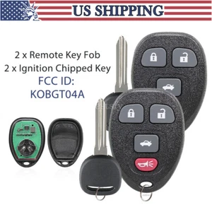 2 Replacement for Chevy 2005-2010 Cobalt 2004-2012 Malibu Remote Key Fob 4B Set - Picture 1 of 9