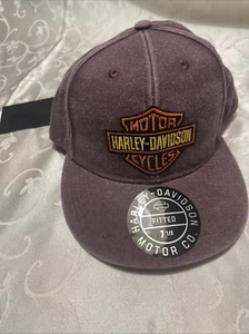 Neu mit Etikett ~ Harley-Davidson Kappe gewebt Baumwolle braun weinrot bestickt Bar & Schild XL - Bild 1 von 12