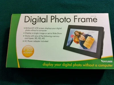 Venturer DPF811SE 8 pulgadas Pantalla LCD Marco de fotos digital Nuevo en caja Foto 1 de 2
