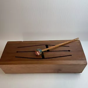 Tongue Drum Exotic Wood 4 Notes 13" x 4.75" x 3.5" Hand crafted - Picture 1 of 6