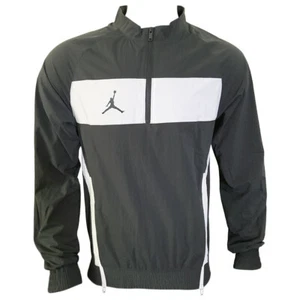 MSRP $74.99 NWT NIKE JUMPMAN MEN'S GRAY LONG SLEEVE HALF ZIP WOVEN JACKET SIZE S - Picture 1 of 5
