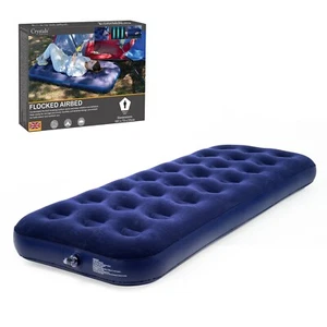 Colchón inflable de camping con cama de aire flocada individual bomba de aire cama de aire camping - Imagen 1 de 8