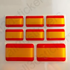 Pegatinas España Sin Escudo Pegatina Bandera España Adhesivo 3D Relieve Resina - Picture 1 of 3