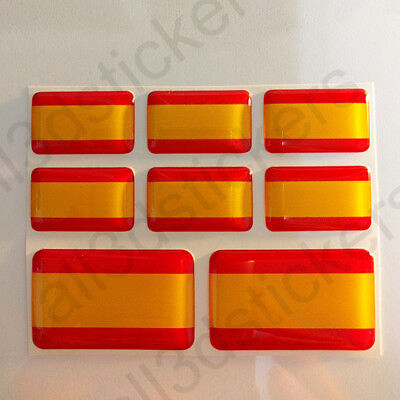 Pegatinas España Sin Escudo Pegatina Bandera España Adhesivo 3D Relieve Resina • 5.99€