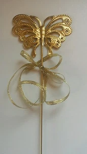 Bacchetta abito da sposa/farfalla oro fata ♡ lungo.metallo leggero  - Foto 1 di 3