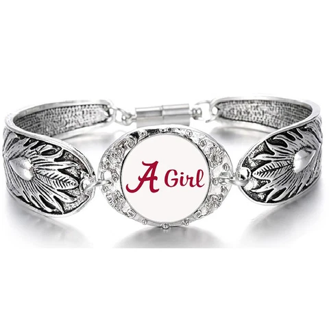 Alabama Girls Crimson Tide Womens Sterling Silver Bracelet Jewelry Gift D3 Cover