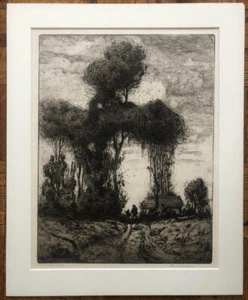 CHARLES W. DAHLGREEN - Illinois KÜNSTLER - ORIGINAL RADIERUNG "Country Road" - Bild 1 von 3