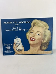 Vintage Marilyn Monroe Tin Sign Lustre Cream Shampoo 12"x16" - Picture 1 of 5