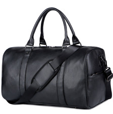 LARGE Genuine Black Leather Travel Bag for Men, New...