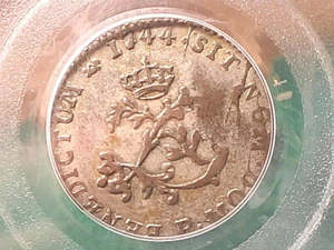 1744-P SOU M French Colonies Sou Marque PCGS XF-40.  - Picture 1 of 5