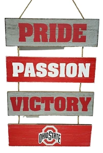 OHIO STATE BUCKEYES WOOD LADDER FAN SIGN 15" - Picture 1 of 1