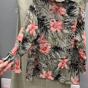 KC Studio Damen Bluse Gr. 16 W Blumenmuster Knopfleiste transparentes Flair 3/4 Ärmel - Bild 1 von 7