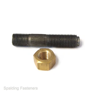 3/8 x 1 7/8" UNF Exhaust Manifold Stud With Brass Nut Jaguar (S27)  - Picture 1 of 1