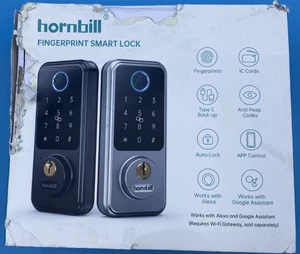 Hornbill Smart WiFi Set di Serrature per Porta da Ingresso Senza Chiave - Nero *NUOVO* - Foto 1 di 2