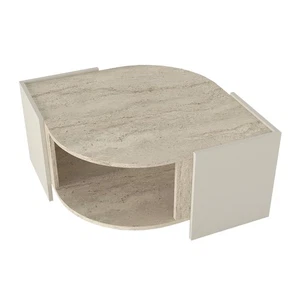 Couchtisch Marbel Beige Granit Optik Kaffeetisch Tisch Beistelltisch Sofatisch - Bild 1 von 8