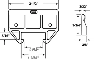 Prime-Line 221904 Orange Plastic white Saddles Drawer Track Guide Kit - Picture 1 of 1