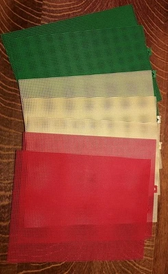 LOT ~ 8 Darice PLASTIC CANVAS SHEETS  10.5" X 13.5" rectangles  ~ various colors - Image 1 of 3