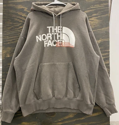 The North Face Men’s Large Hoodie Brown Logo Spellout Graphic Pullover - Image 1 of 4