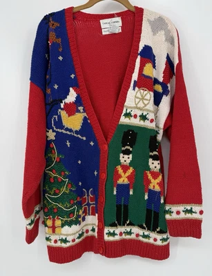 Cárdigan Suéter Cascanueces Cascanueces Mujer Esquina Informal Tren XL Foto 1 de 4