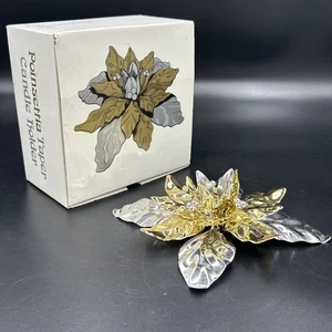 D56 Weihnachtsstern Kegel Kerzenhalter glänzend Metall Herzstück in Box Abteilung 56 - Bild 1 von 5