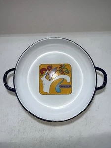 Vintage Rare Peter Max Blue Enamel Cooking Pot 1960s 8 Inch Slightly Chipped - Picture 1 of 7